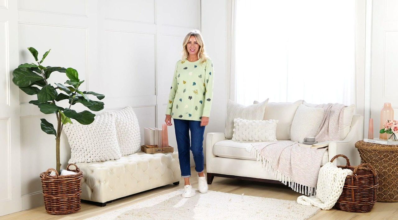 Denim & Co. Petite Printed Fall French Terry Tunic - QVC.com