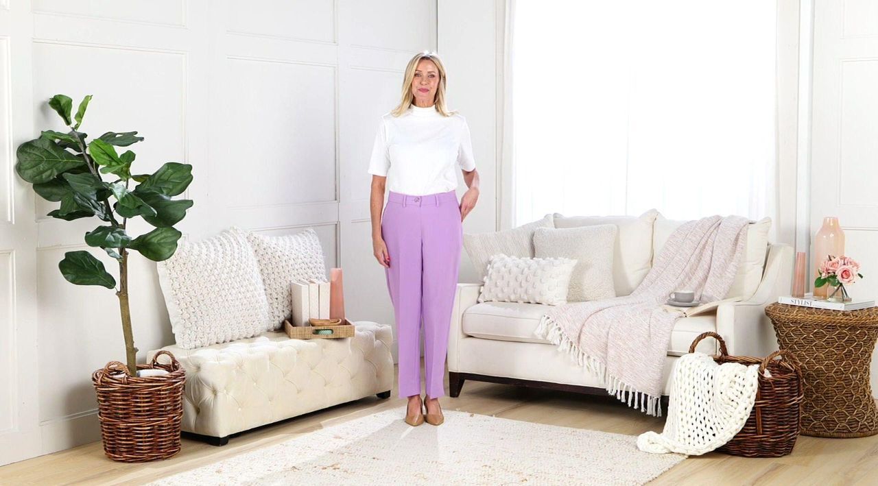 Isaac Mizrahi Live! Crepe Straight Leg Ankle Pants - QVC.com