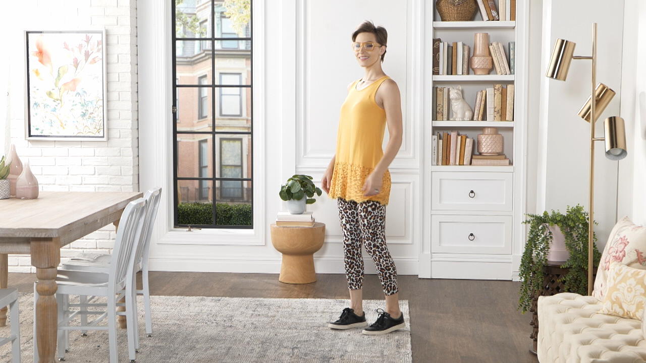 LOGO Layers by Lori Goldstein Petite Animal Print Cropped Leggings