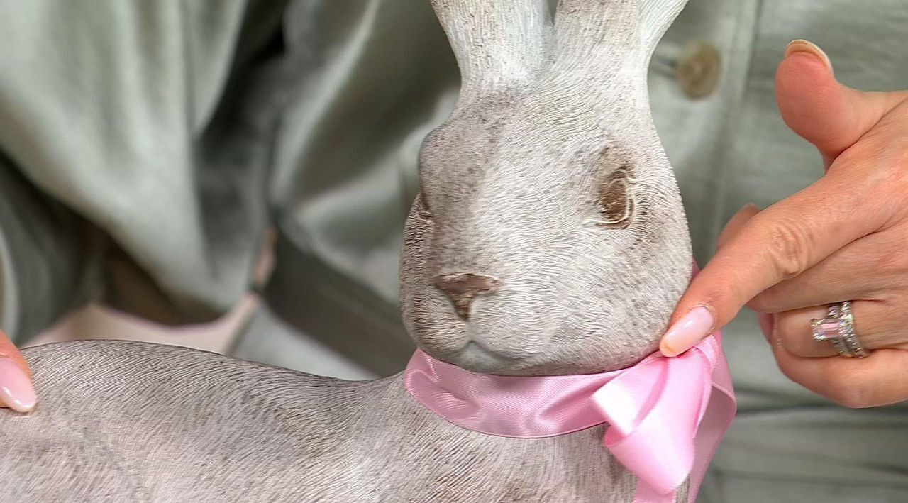 Simply Stunning S/2 Large Whitewash Garden Rabbits by Janine Graff