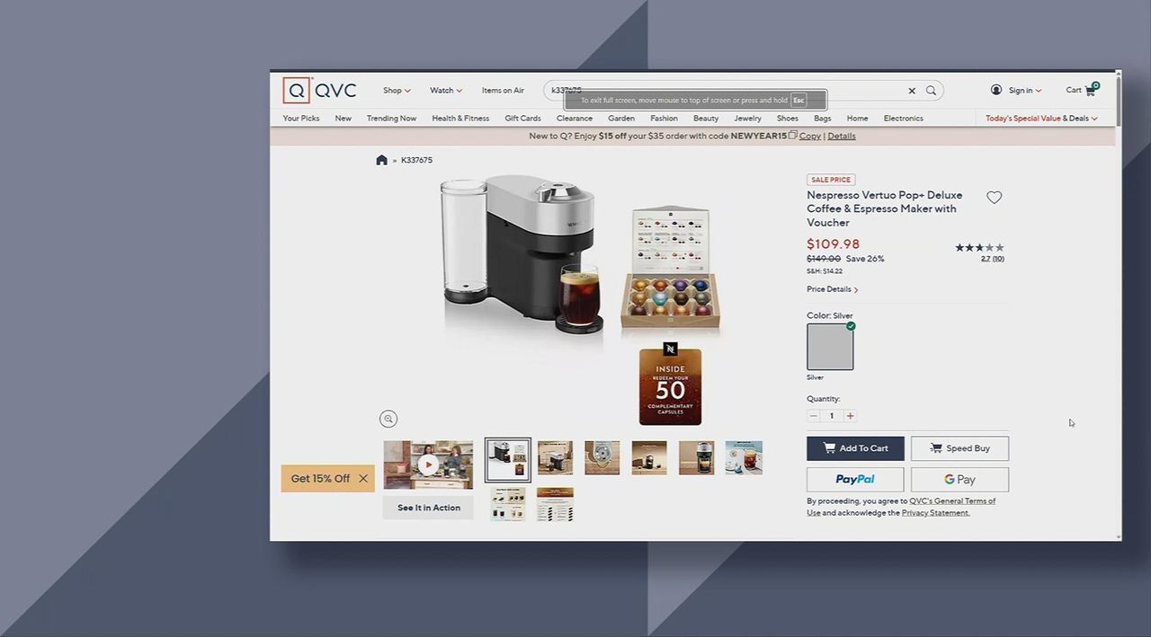 Nespresso Vertuo Pop+ Deluxe Coffee & Espresso Maker with Voucher