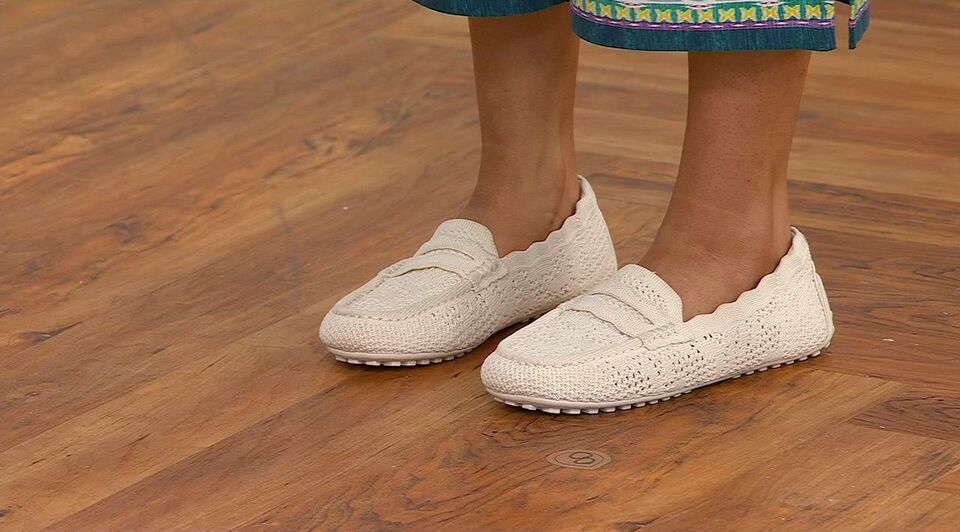 Skechers Cleo Driver Recycled Vegan Knit Crochet Loafers - QVC.com