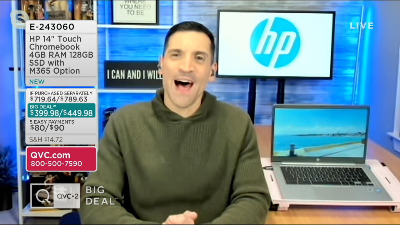 HP 14" Touch Chromebook 4GB RAM 128GB SSD with Voucher - QVC.com