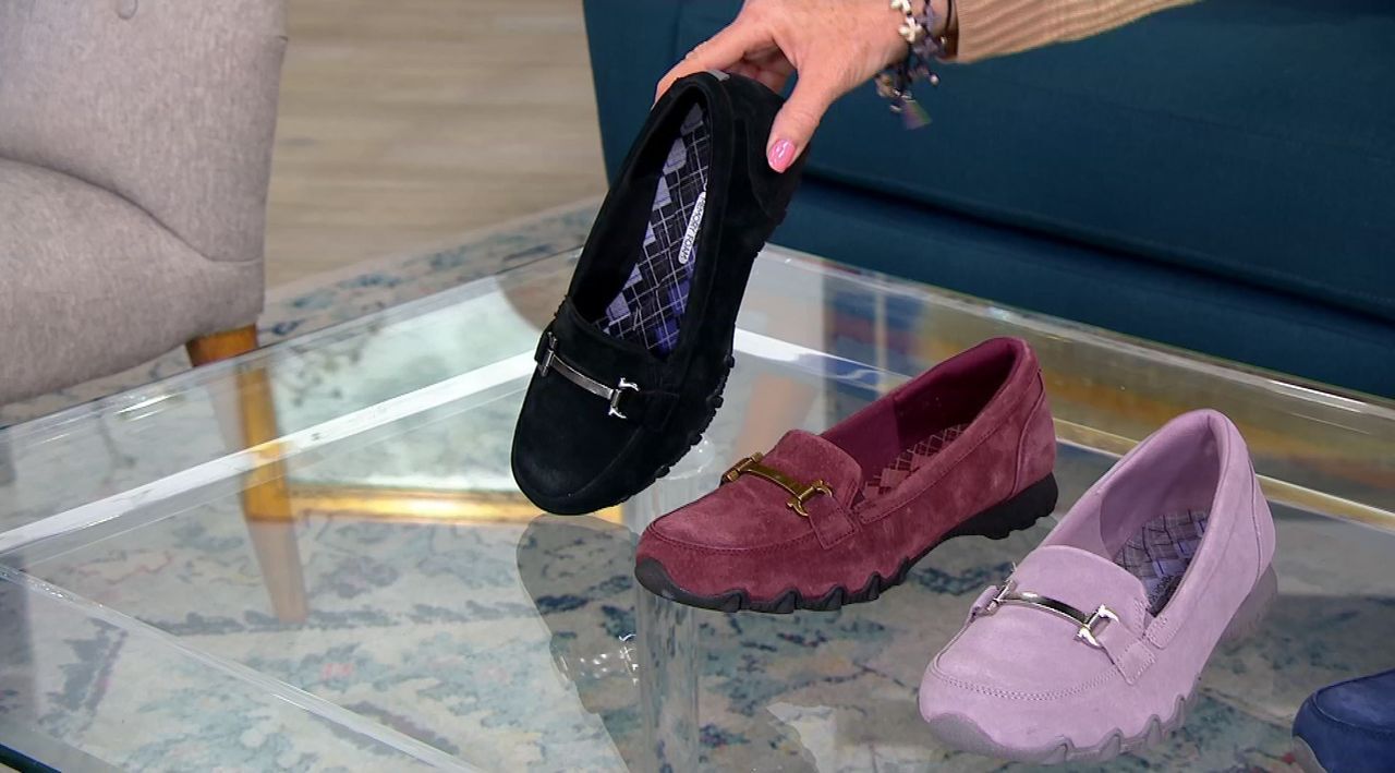 As Is"Skechers Bikers Suede Slip-On Shoes - Be Clutch QVC.com