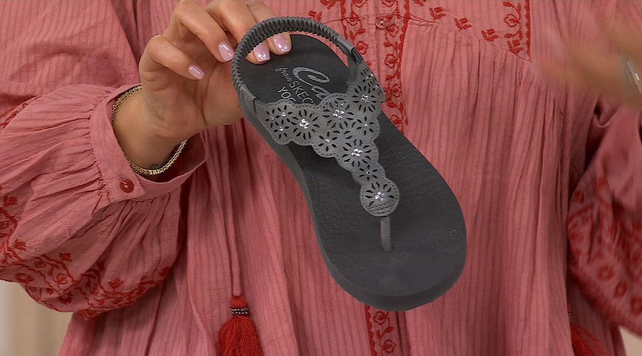 Skechers Cali Meditation Vegan Slingback Thong Sandals - Bliss Bay