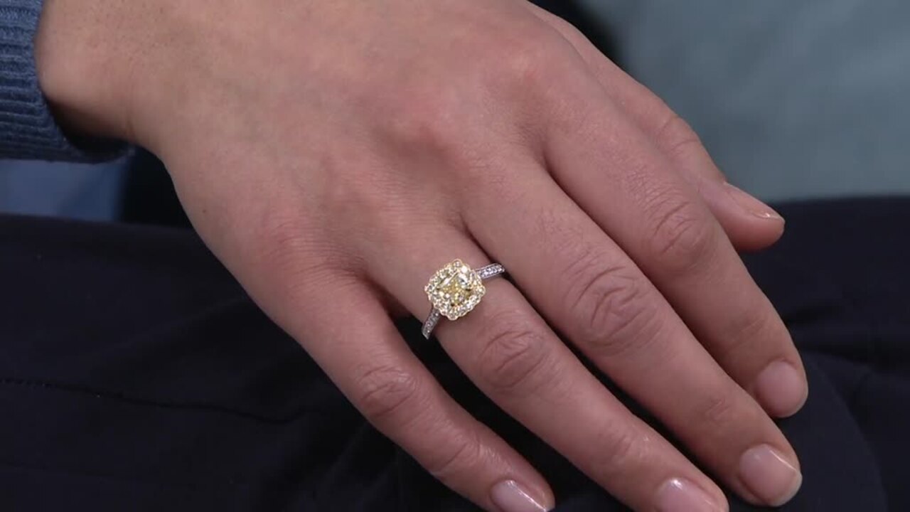 Qvc yellow on sale diamond ring