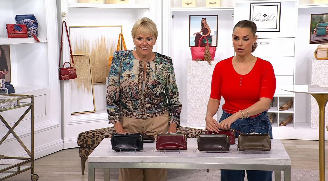 Patricia Nash Leather Missoula Kisslock Frame Crossbody - QVC.com