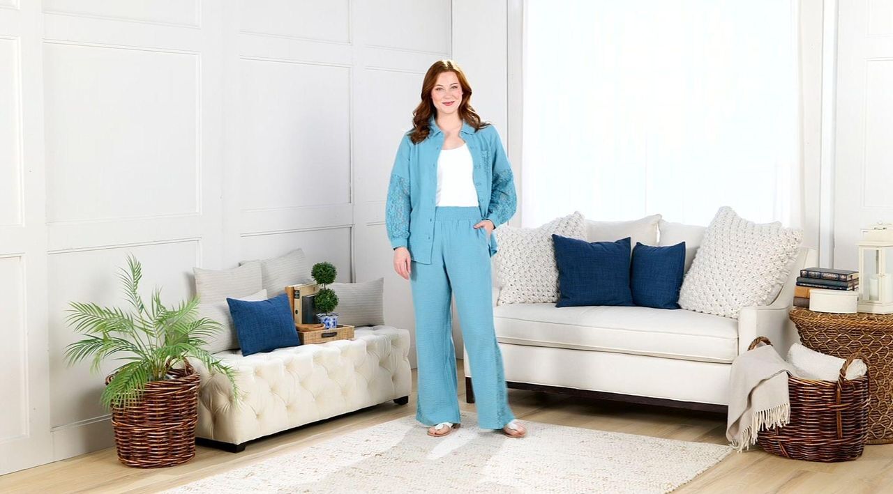 Isaac Mizrahi Live! Bridgehampton Gauze Wide Leg Pants - QVC.com