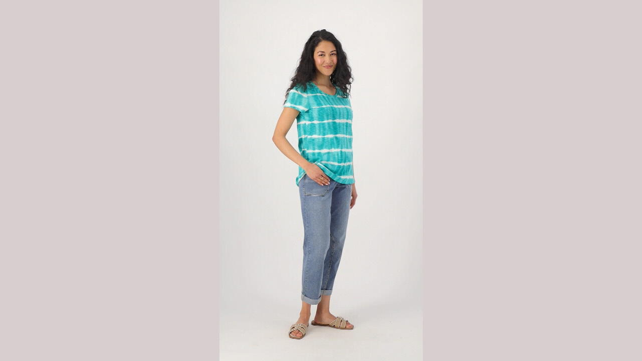 Belle Beach by Kim Gravel Tie-Dye Stripe & Solid Knit Tops