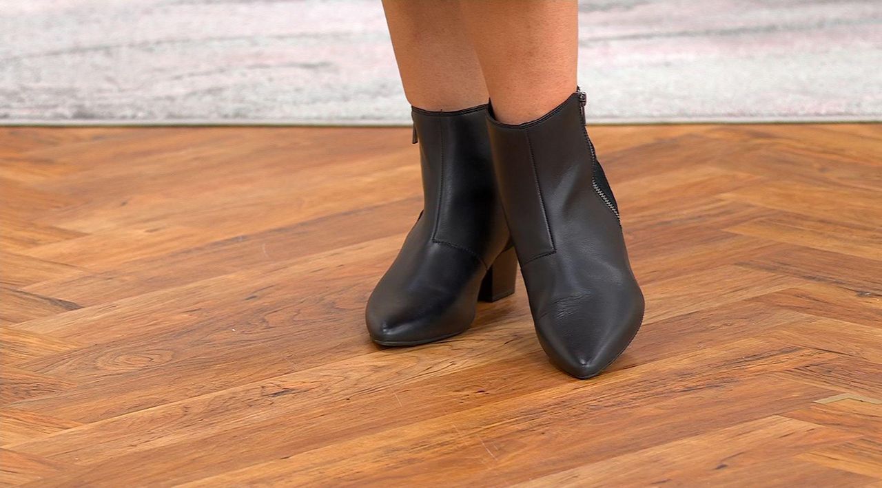 Clarks Collection Leather Heeled Ankle Boots - Ellanie Vibe - QVC.com