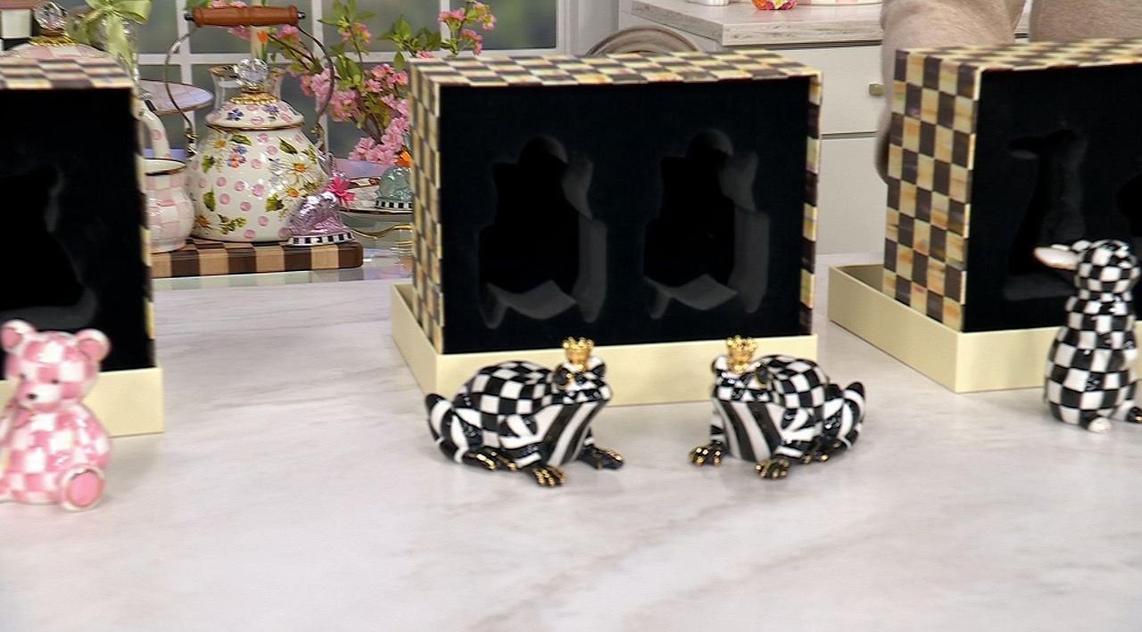 MacKenzie-Childs Courtly Check Bear Salt & Pepper Shaker Set - Hand-Painted Ceramic, Limited Edition Kitchen Decor - View #5