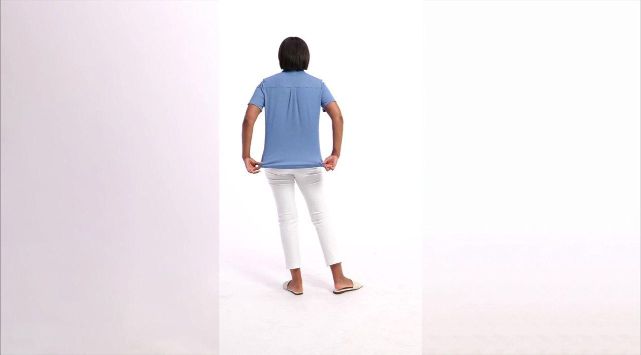 Denim & Co. Knit Gauze Button Front Short Sleeve Top - QVC.com