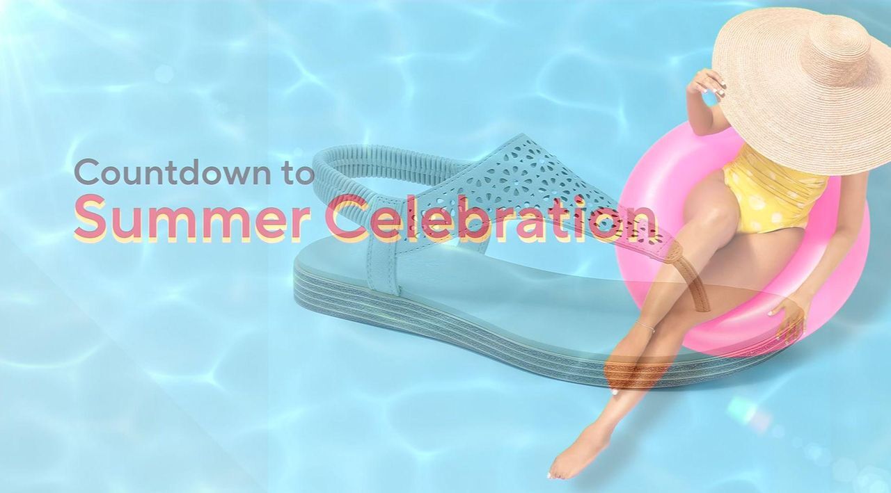 Skechers Cali Summer Cove Slingback Sandals - Ocean Pearl - QVC.com