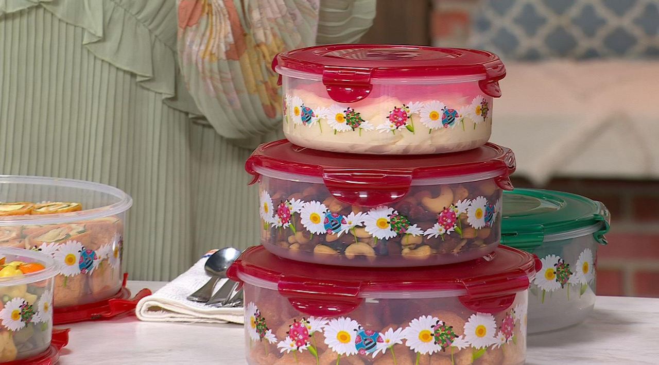 LocknLock 3-Pc Nestable Nostalgic Ladybug Printed Canisters - QVC.com