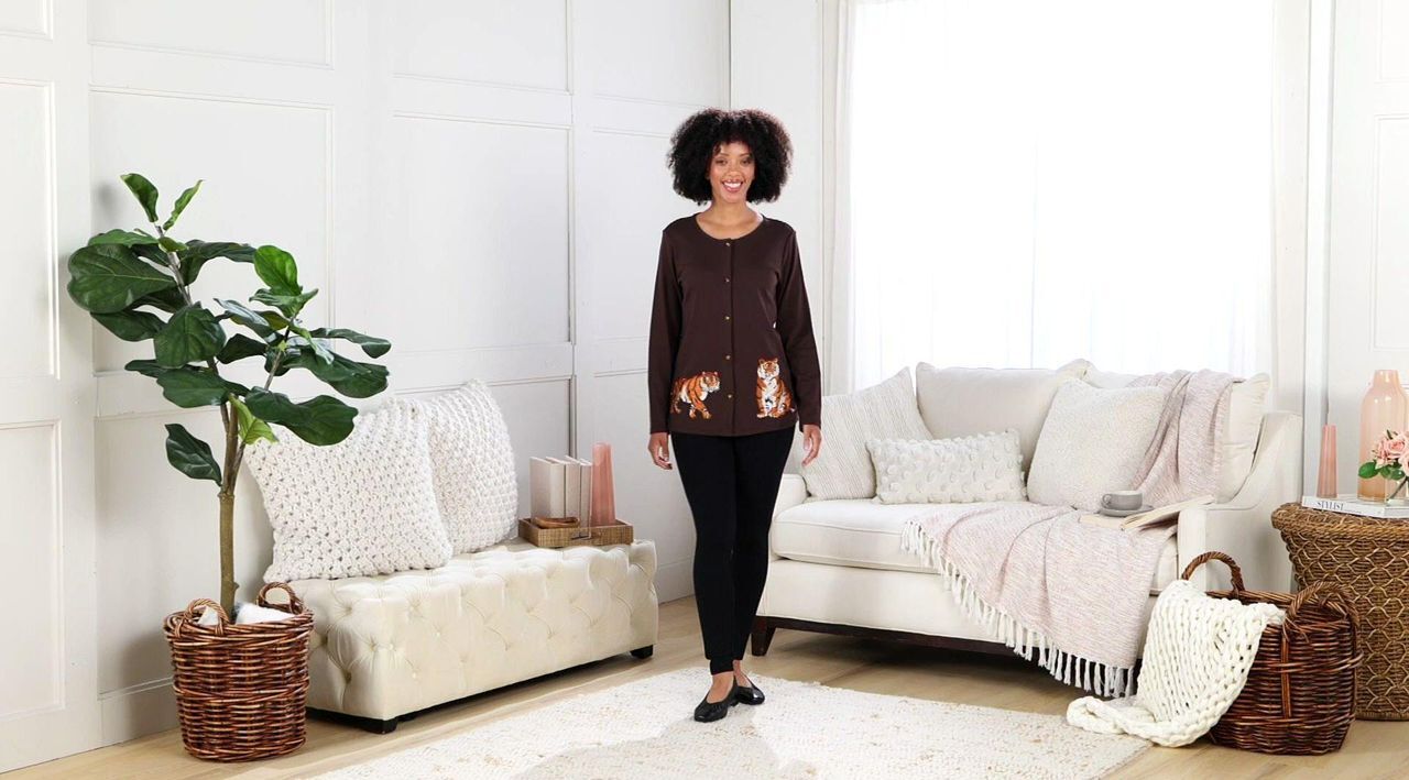 Quacker Factory On the Prowl Snap-Front Cardigan - QVC.com