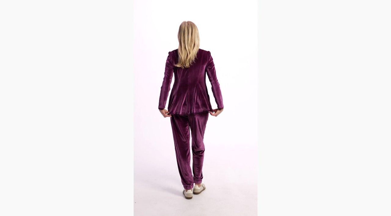 LOGO Lavish by Lori Goldstein Button Front Knit Velvet Top - QVC.com