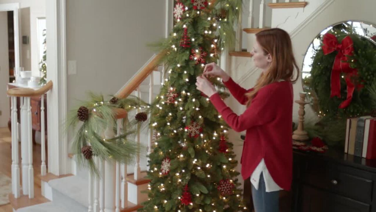 Bethlehem Lights 9' Slim Green Downswept Decorator Tree - Qvc.com