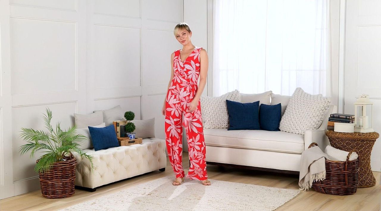 Dennis Basso Printed Italia Knit Jumpsuit QVC