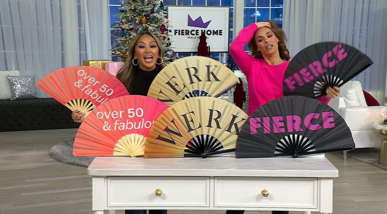 Fierce Home Set of 2 Oversized Novelty Folding Fans - QVC.com