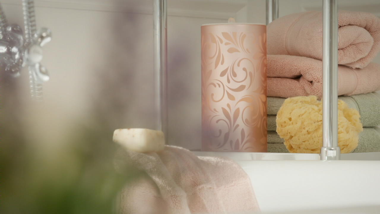 8" Satin Glass Spa Candle Fountain with Remote Valerie Parr Hill QVC