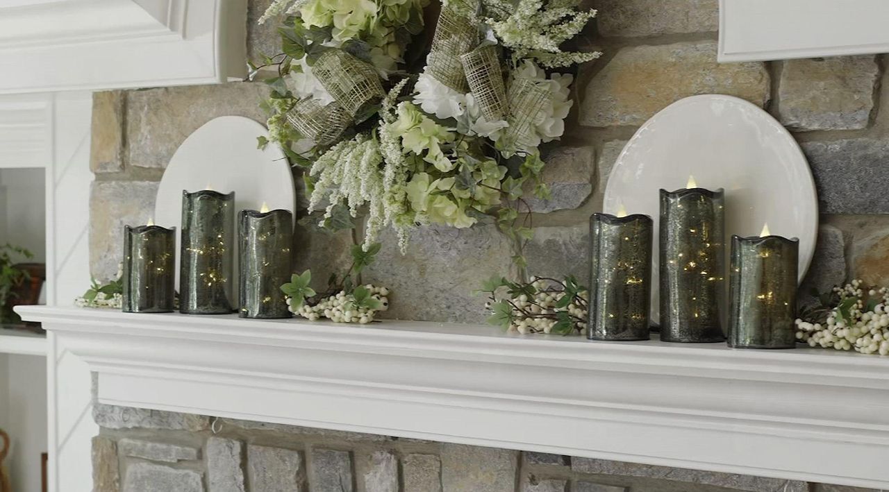 Set of 3 Illuminated Crackle Glass Candles by Valerie - QVC.com