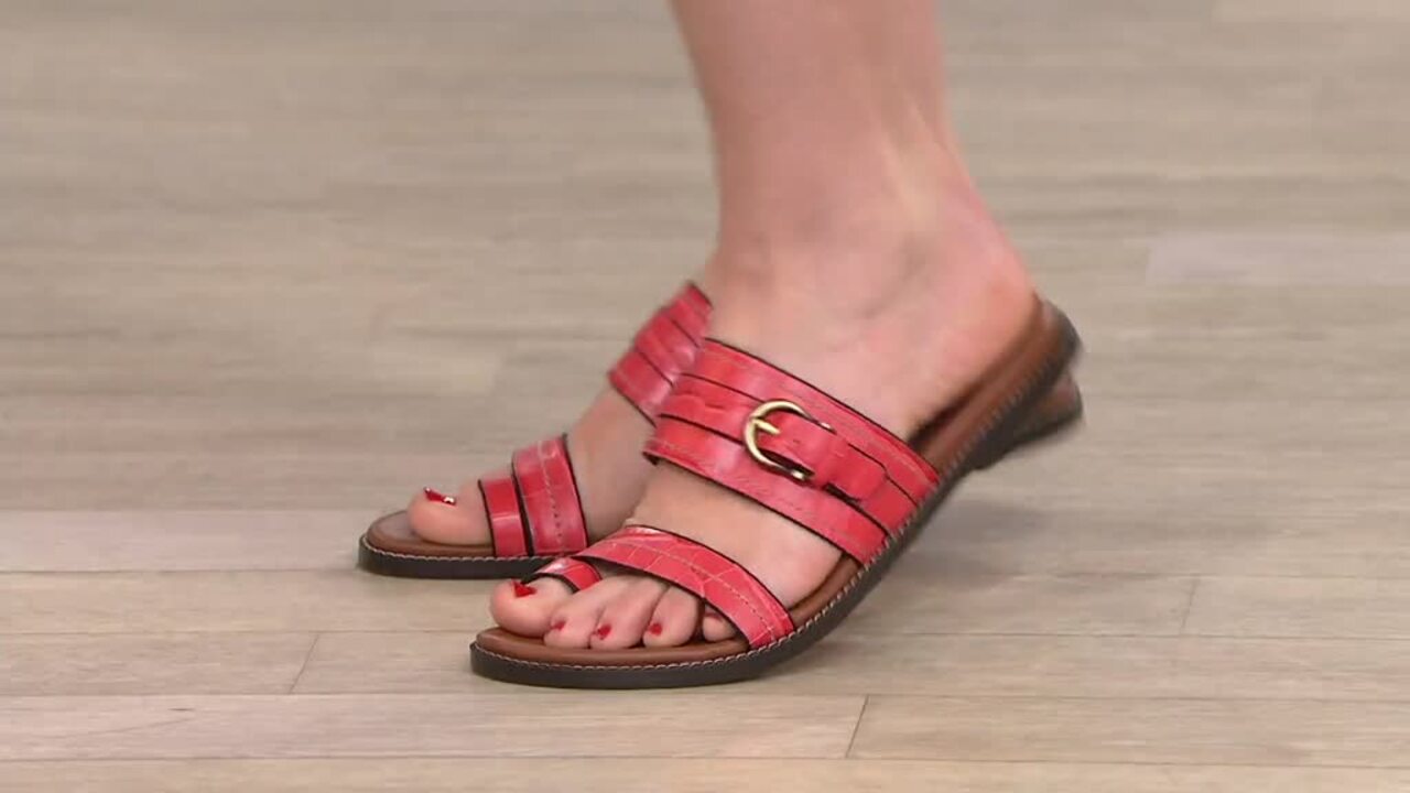 Naturalizer Leather Toe Loop Sandals Karlie QVC