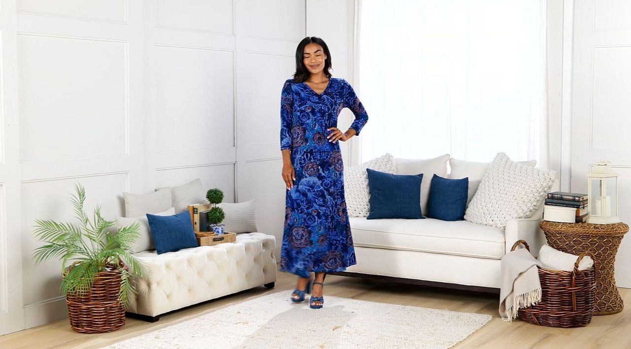 Attitudes by Renee Petite Reversible Como Jersey Maxi Dress