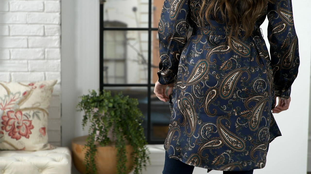 Susan Graver Printed Woven Button-Front 