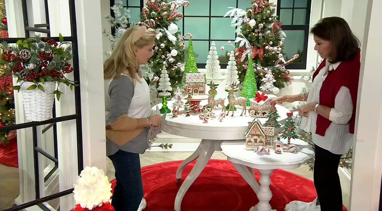 2-Piece Gingerbread Lace Reindeer by Valerie - QVC.com