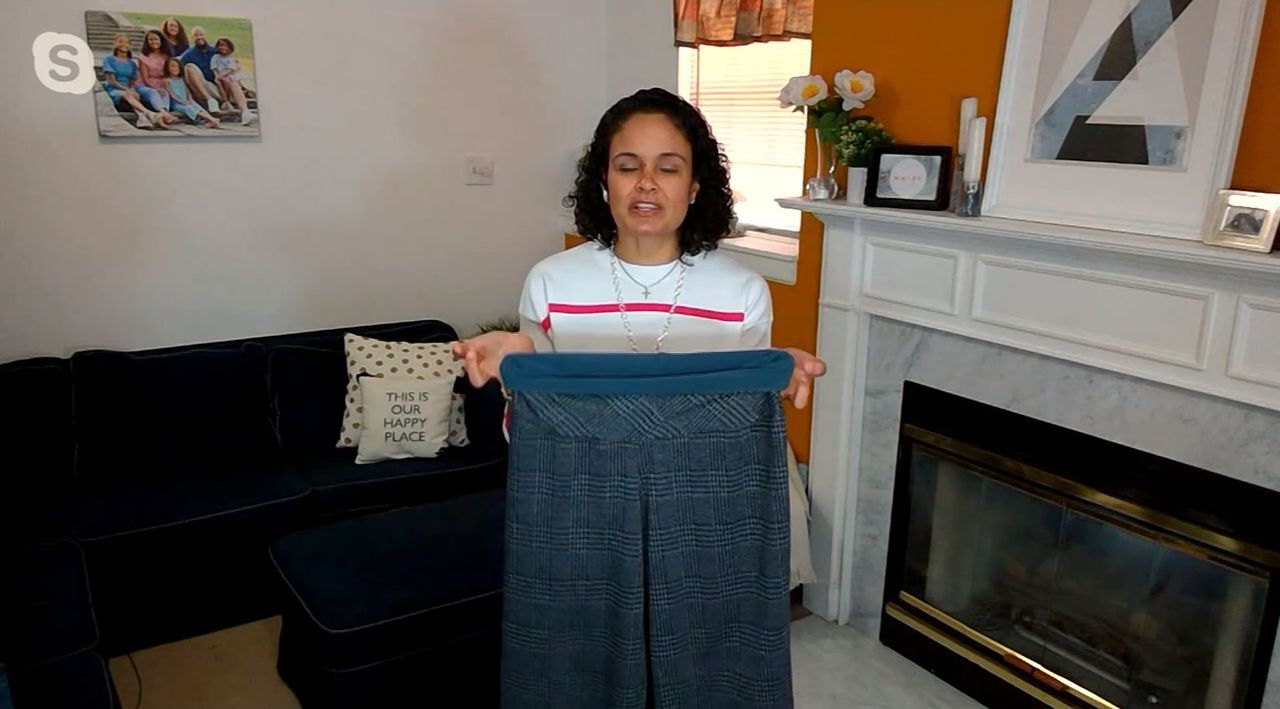Women with Control Regular Tummy Control Jacquard Wide Leg Pants 