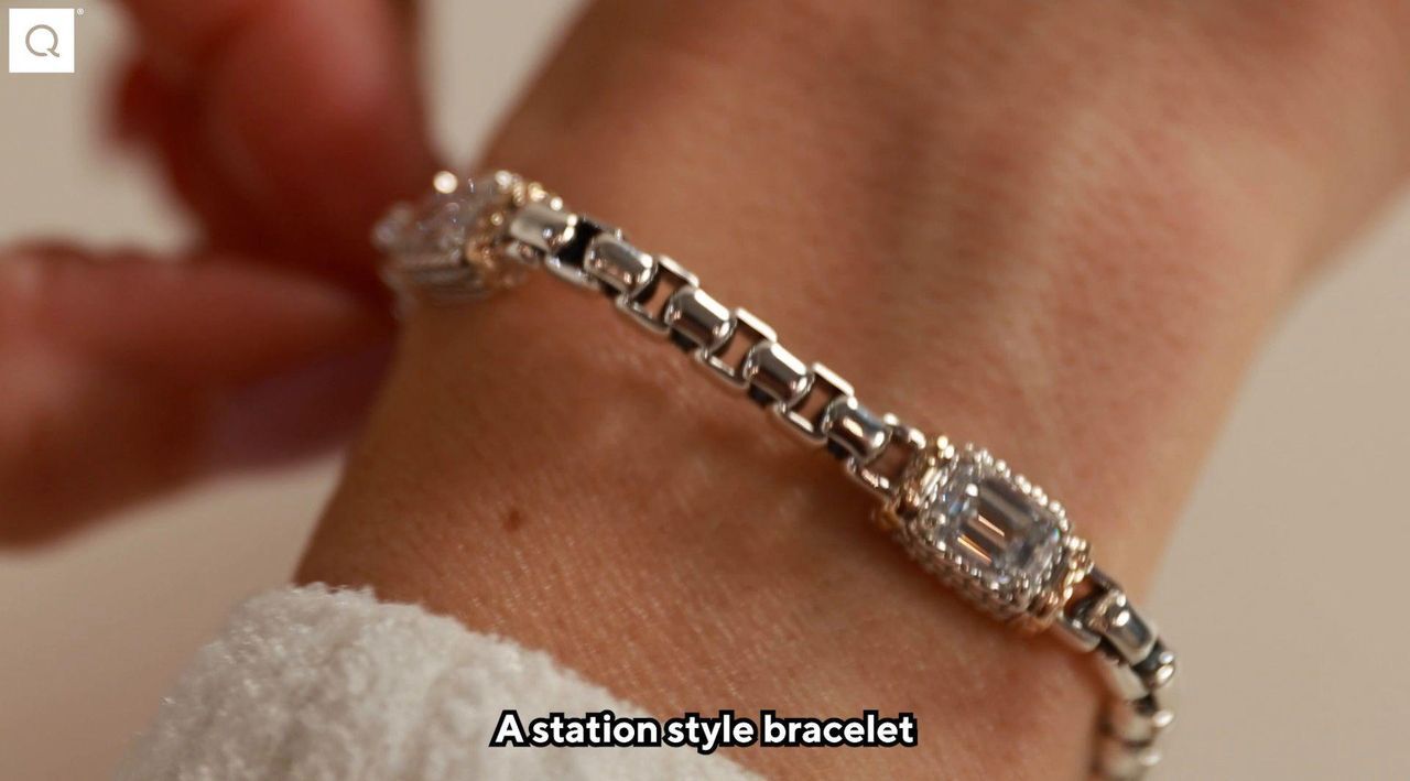 JAI Sterling & 14K Gold Lab Grown Diamond 4.5cttw Bracelet, 22.0g
