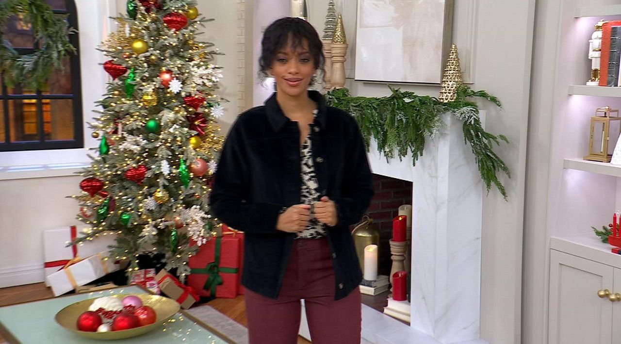 AnyBody Stretch Corduroy Collared Jacket with Pockets - QVC.com