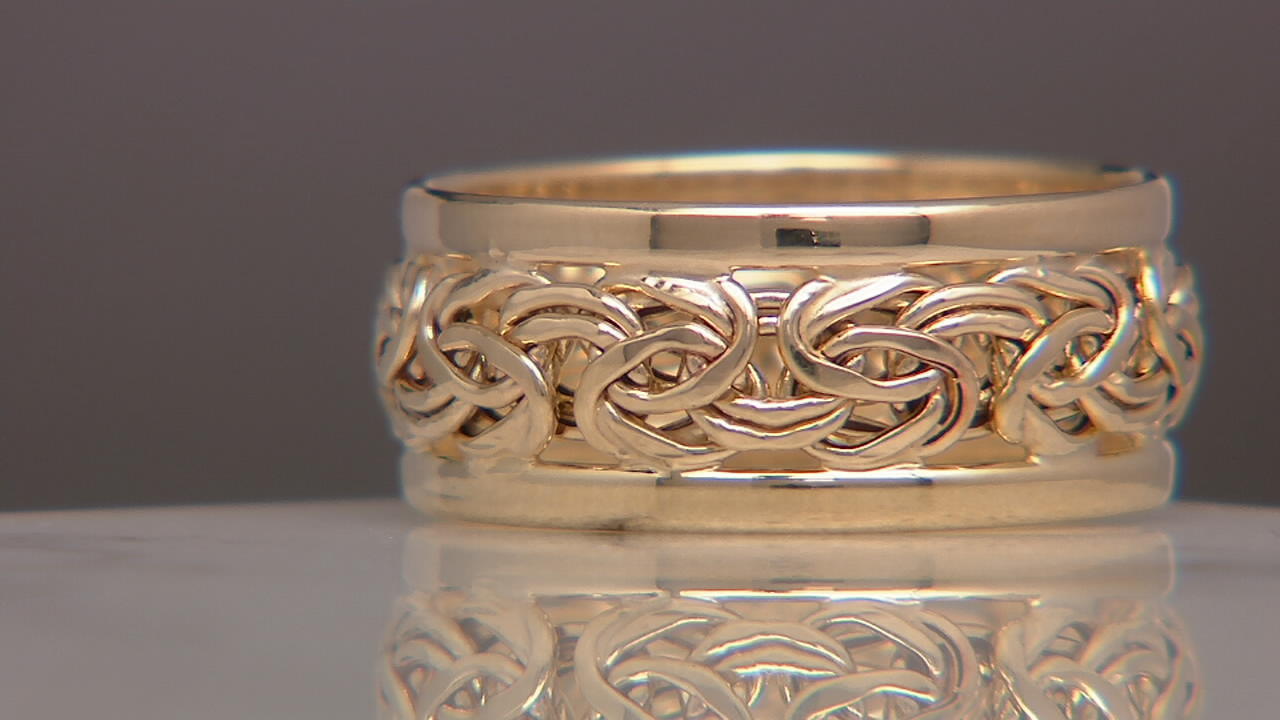 Adorna 14K Gold Byzantine Band Ring 