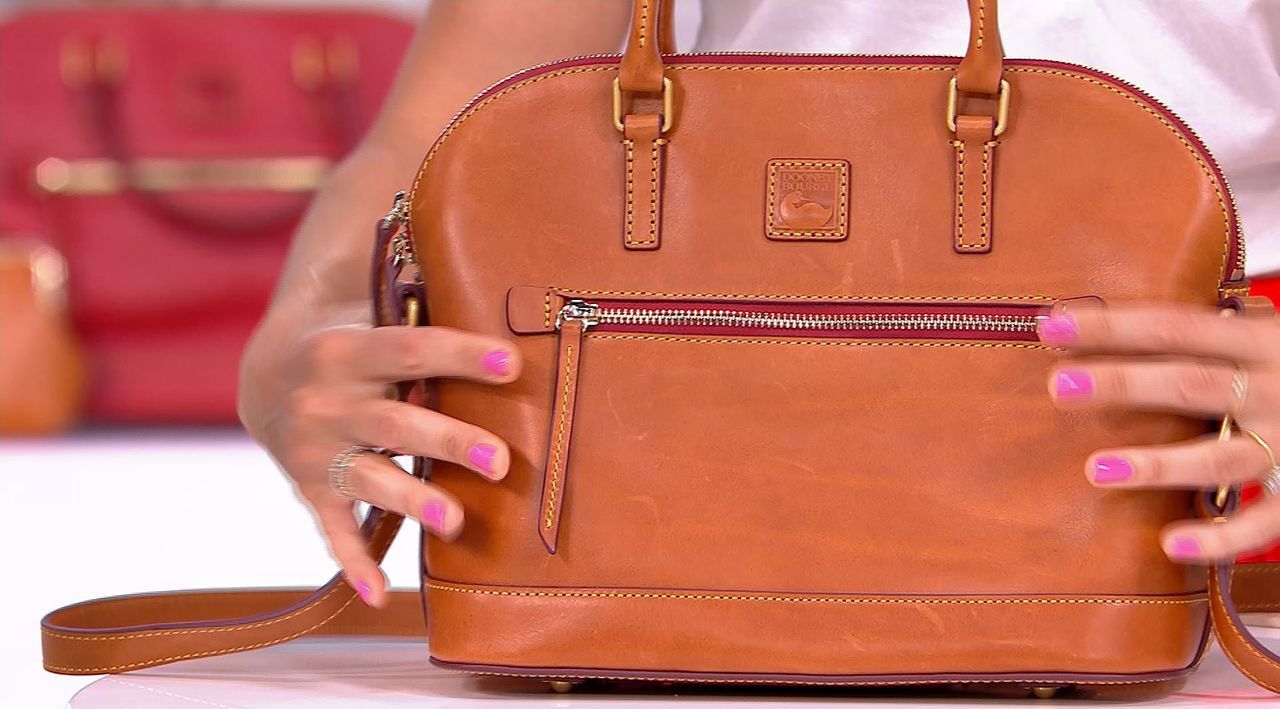Dooney & Bourke Leather Saffiano Domed Satchel on QVC 