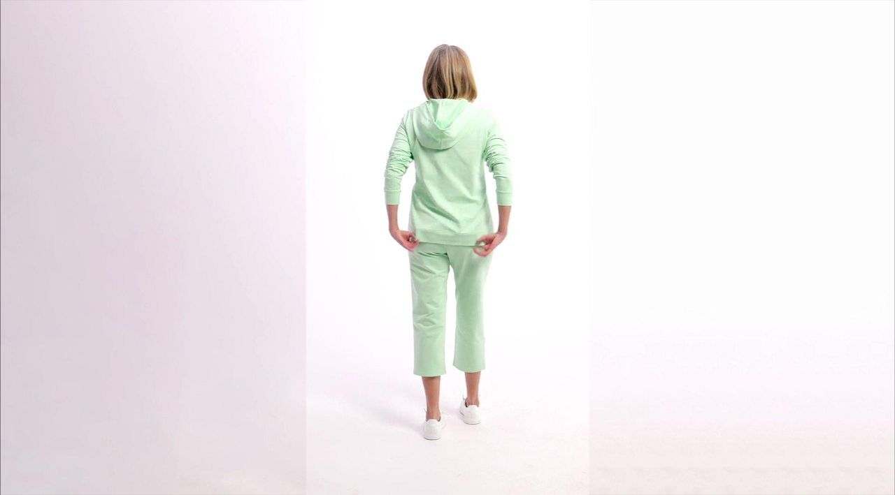 Denim & Co. Active French Terry V-Neck Hooded Pullover - QVC.com