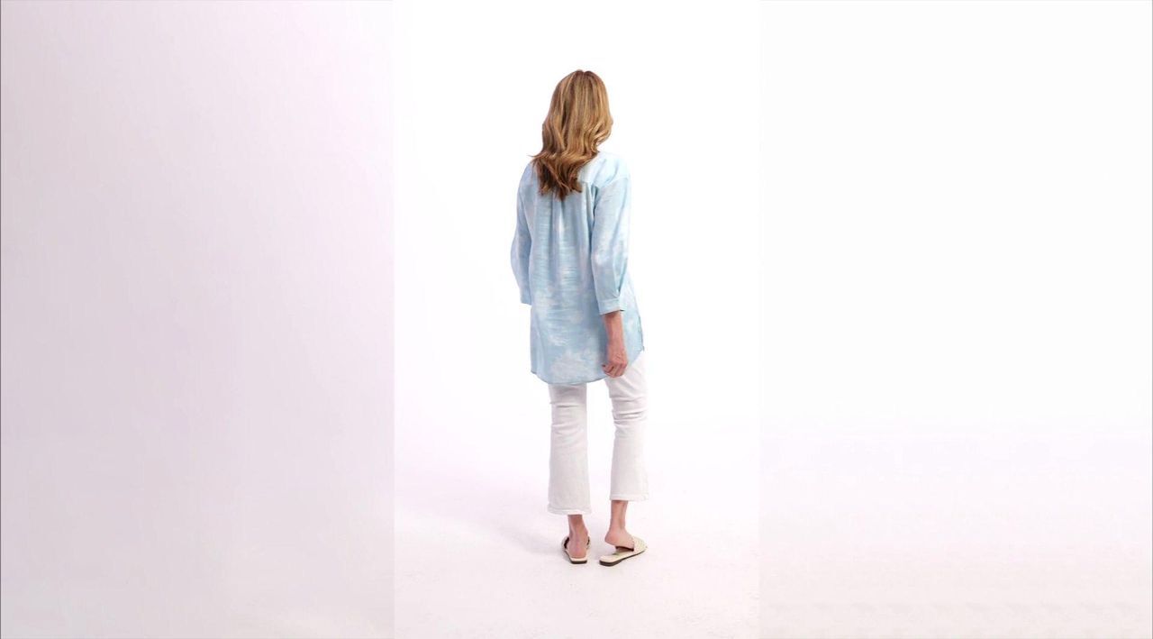 Martha Stewart Signature Fly Front Linen Blouse - QVC.com