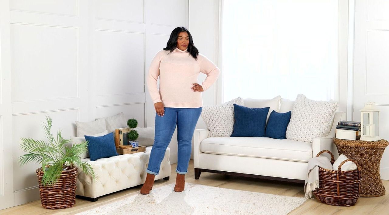 Susan Graver Turtleneck Sweater with Lurex - QVC.com