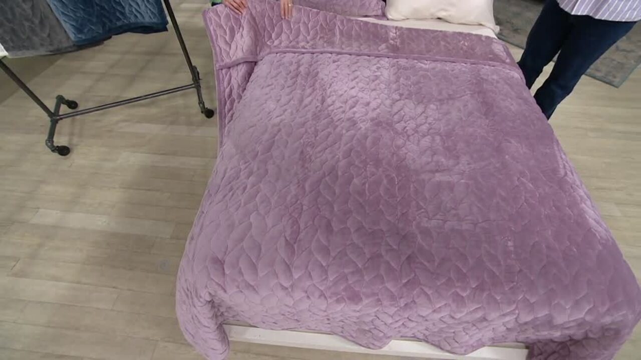 Berkshire Blanket Boho Braid Quilted Suedemink Coverlet QVC