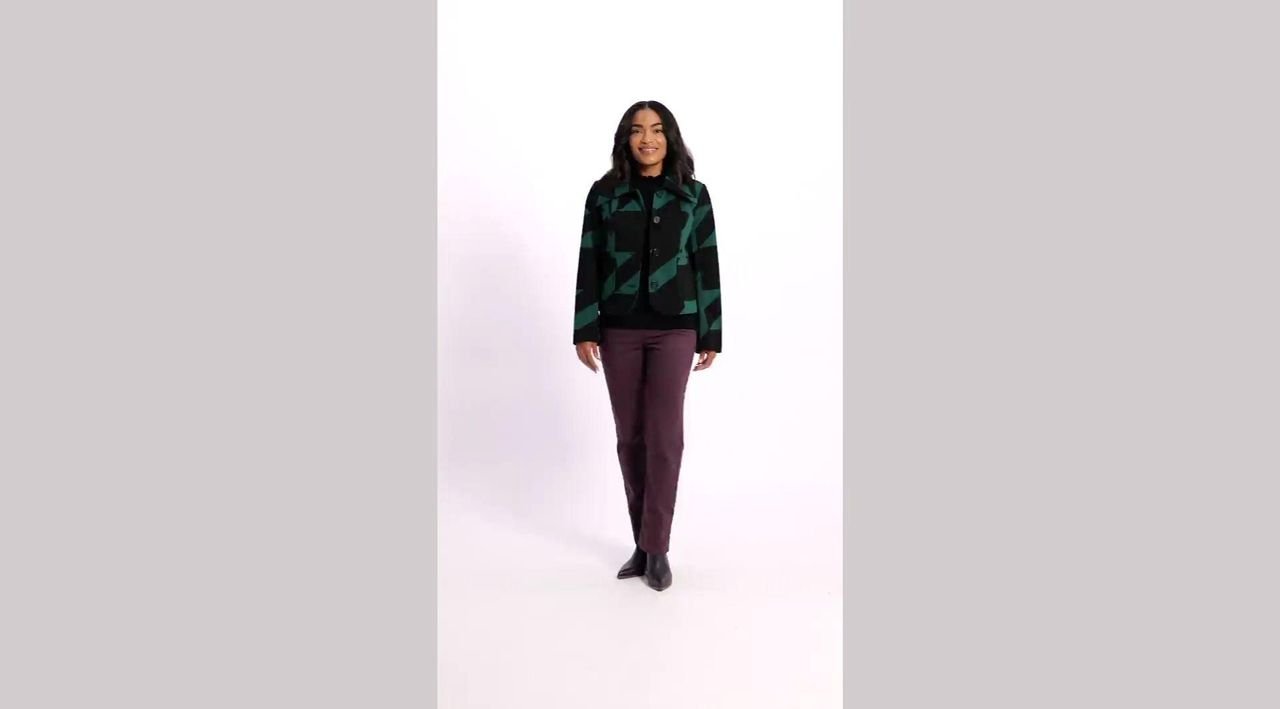 Carla Rockmore Collection Button Front Houndstooth Jacket - QVC.com