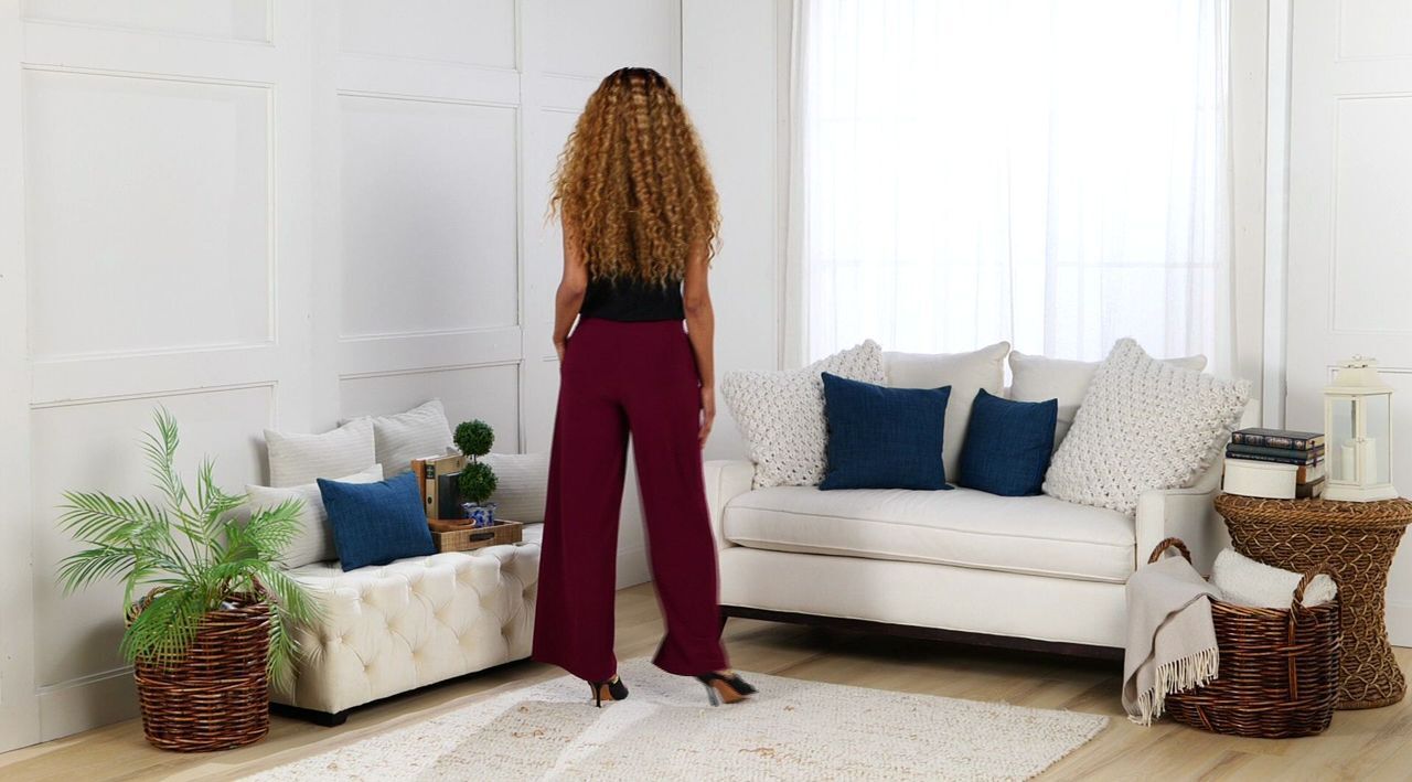 Susan Graver Reg Every Day Textured Liquid Knit Wide-Leg Pants