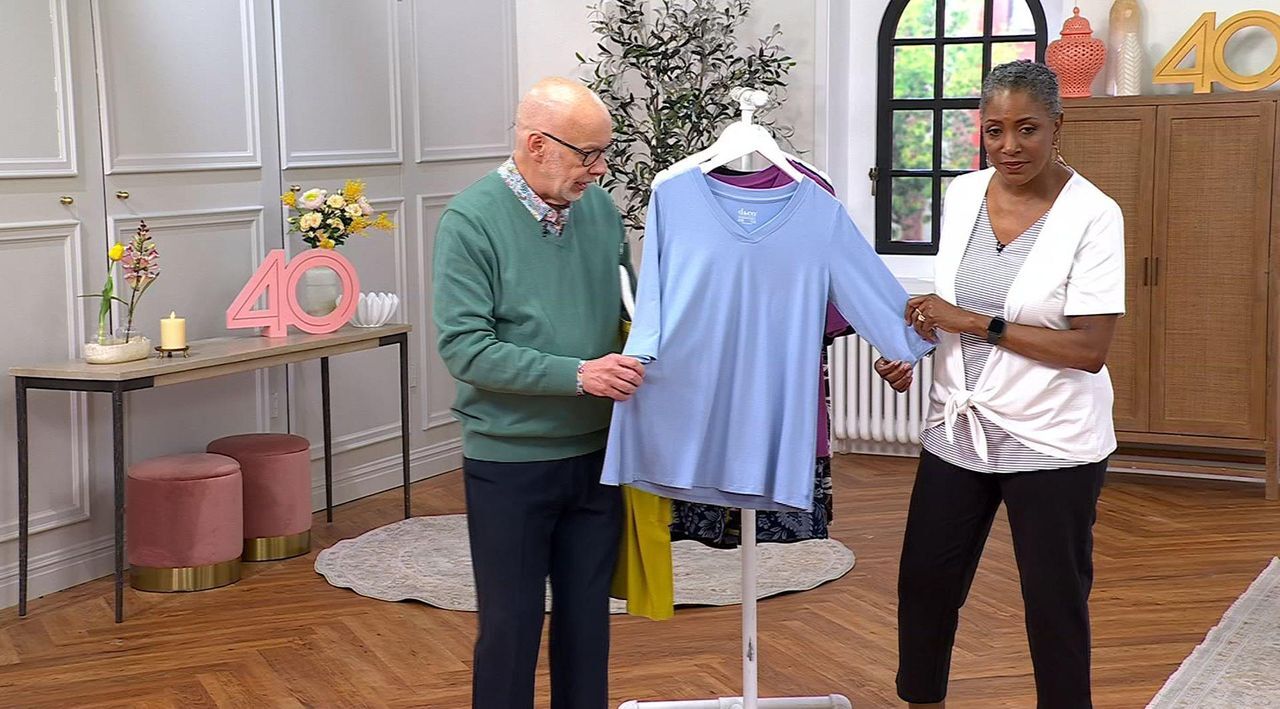 Denim & Co. Essentials So Soft Jersey V-Neck Tunic - QVC.com