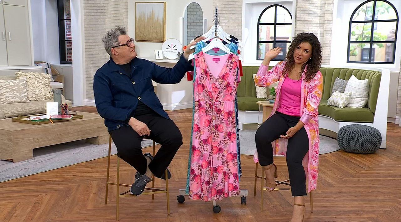 Isaac Mizrahi Live! Always Isaac Twist Front Mesh Midi Dress - QVC.com