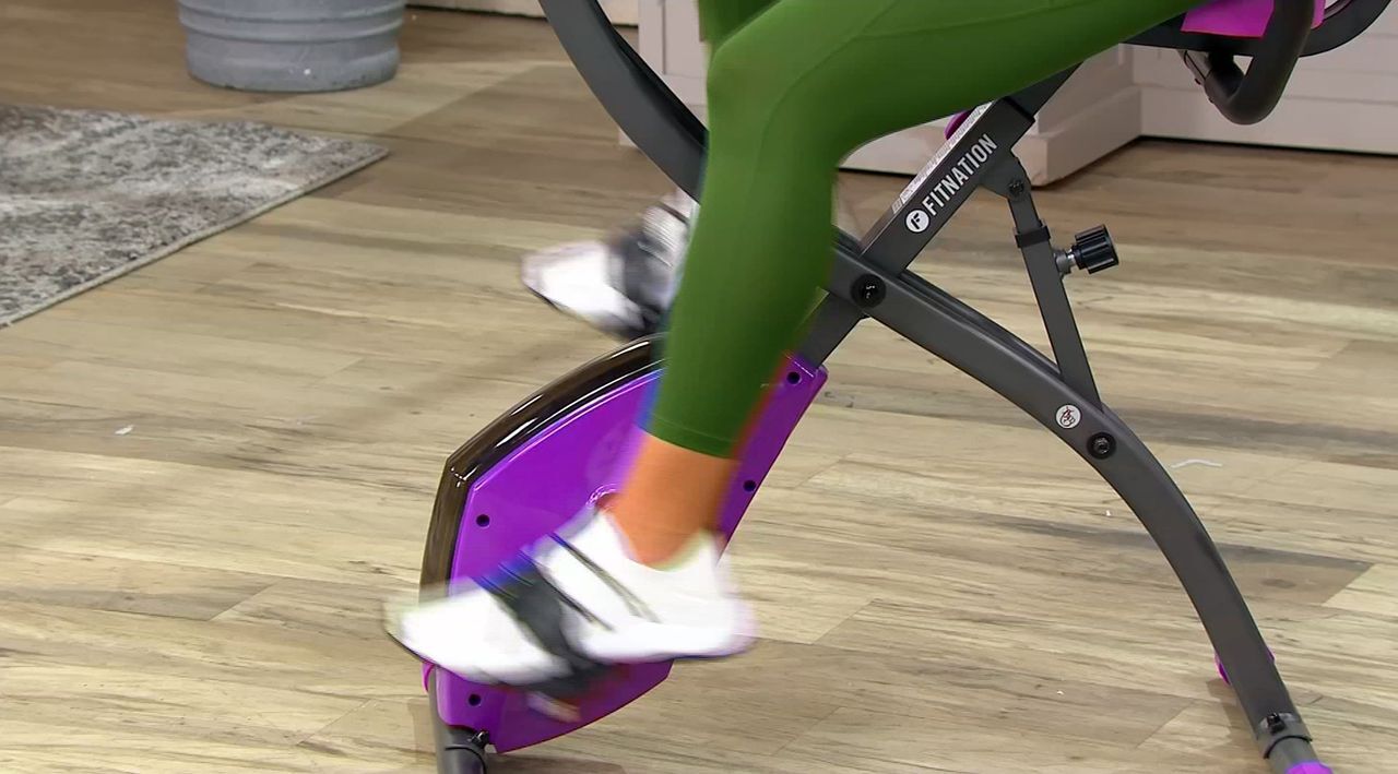 FITNATION Upright Recumbent Flex Bike Express w Echelon App QVC