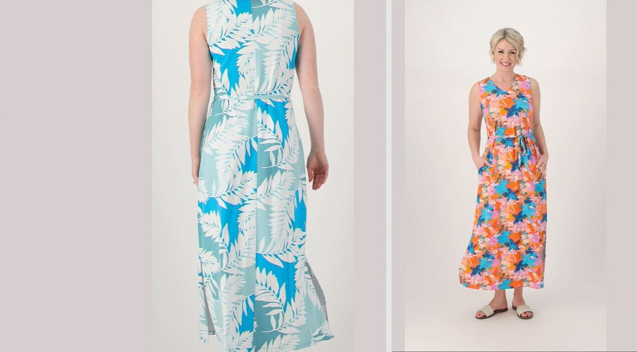 Qvc denim and company maxi dresses hotsell