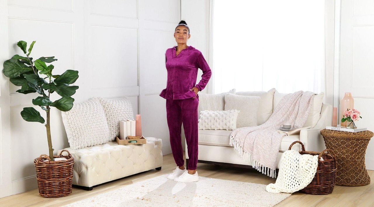Carole Hochman Drop Needle Velour Lounge Set - QVC.com