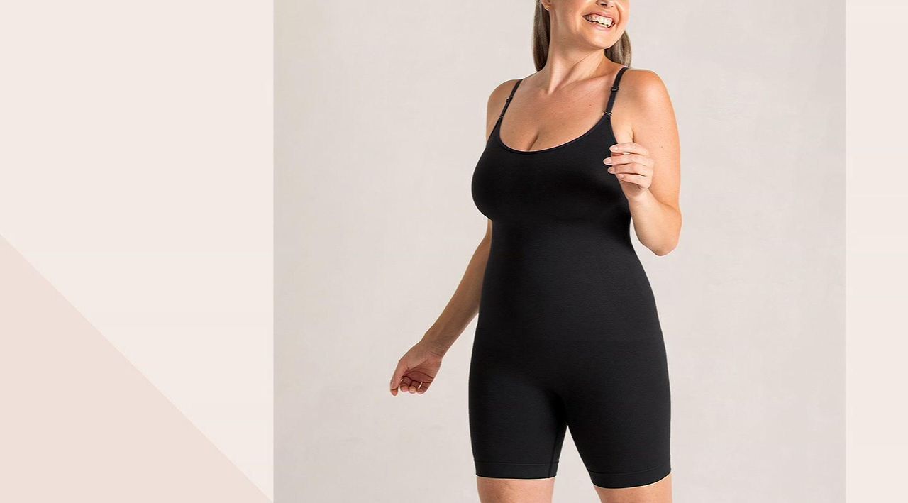 Shapermint All Day Everyday Mid-Thigh Bodysuit - QVC.com