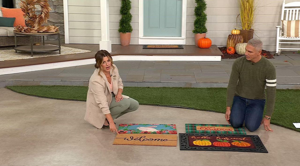 Home Reflections 5-Piece Doormats with Rubber Base - QVC.com