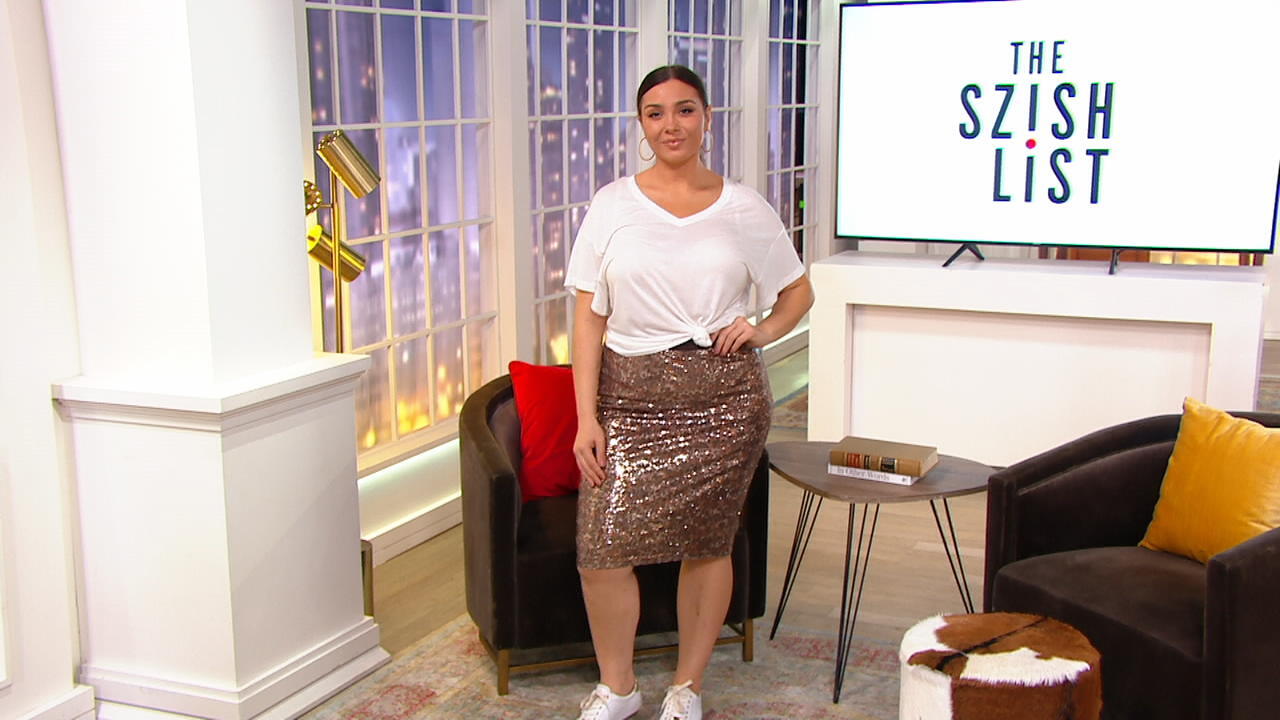 sequin skirt qvc