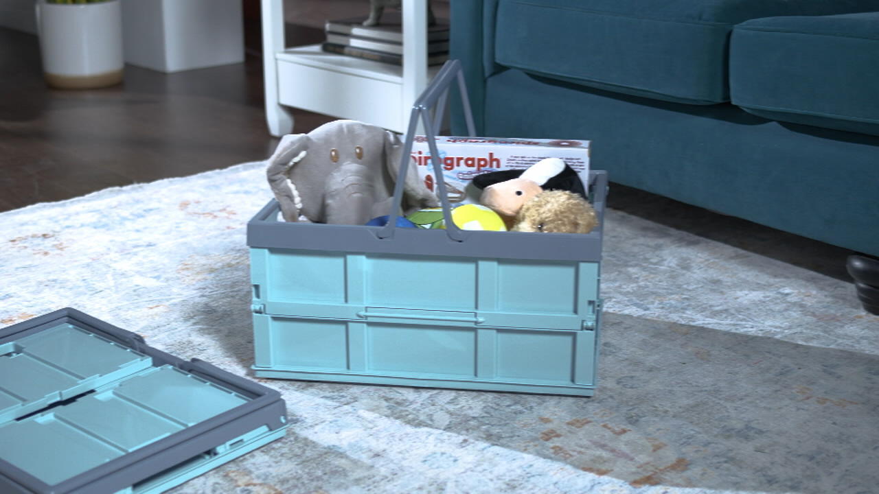 Clevermade Set of (2) 62-Liter Collapsible Crates w/ Lids on QVC