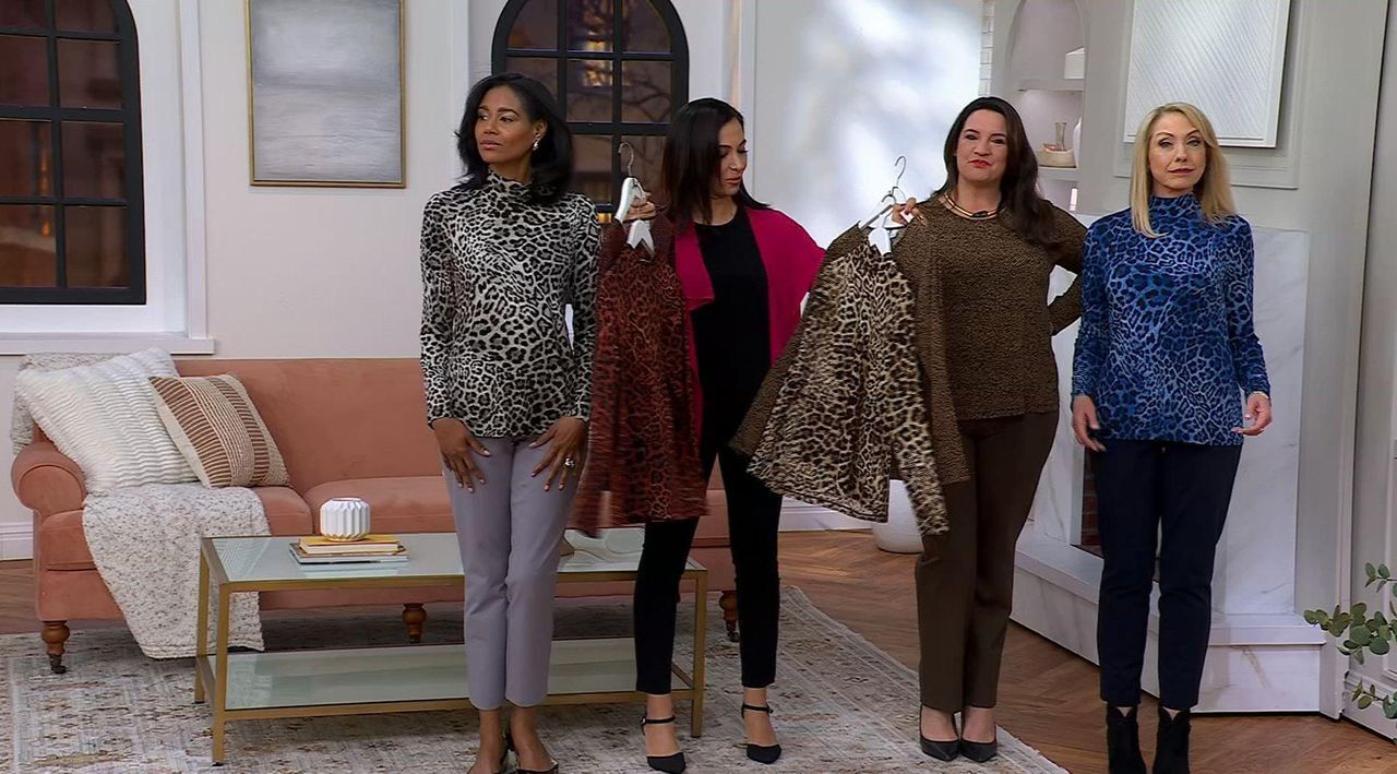 Susan Graver Printed Liquid Knit Set of 2 Long Sleeve Tops - QVC.com